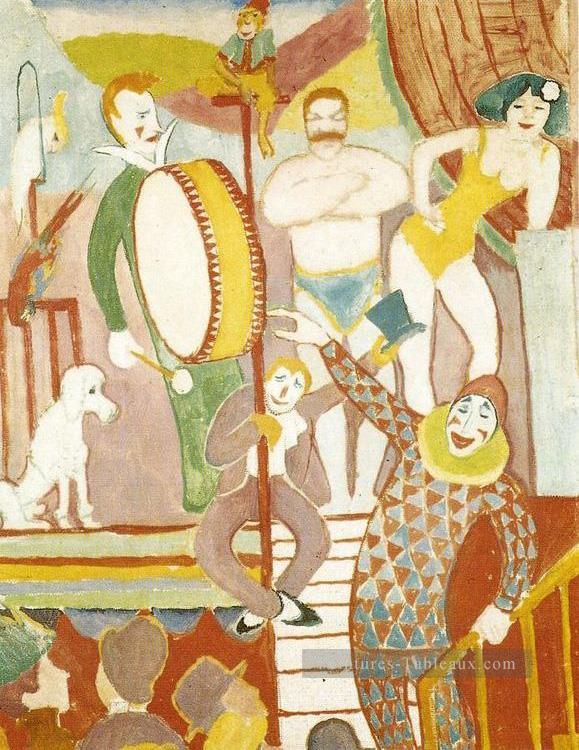 Curcus Picture II Paire d’Athlètes Clown et Singe August Macke Peintures à l'huile